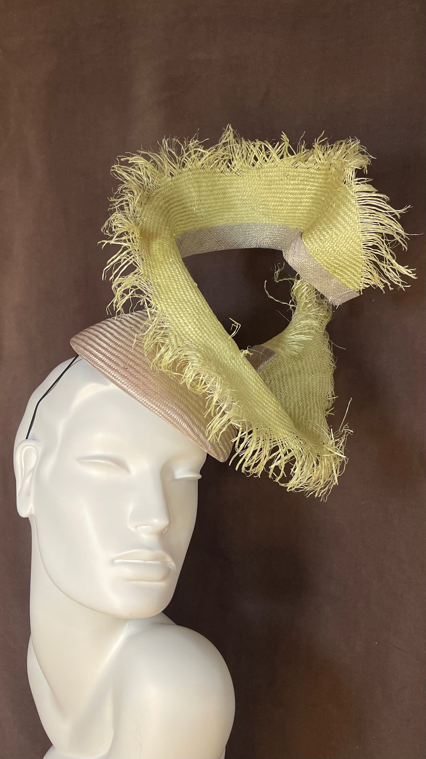 Handmade Dove grey and pastel green Fascinator
