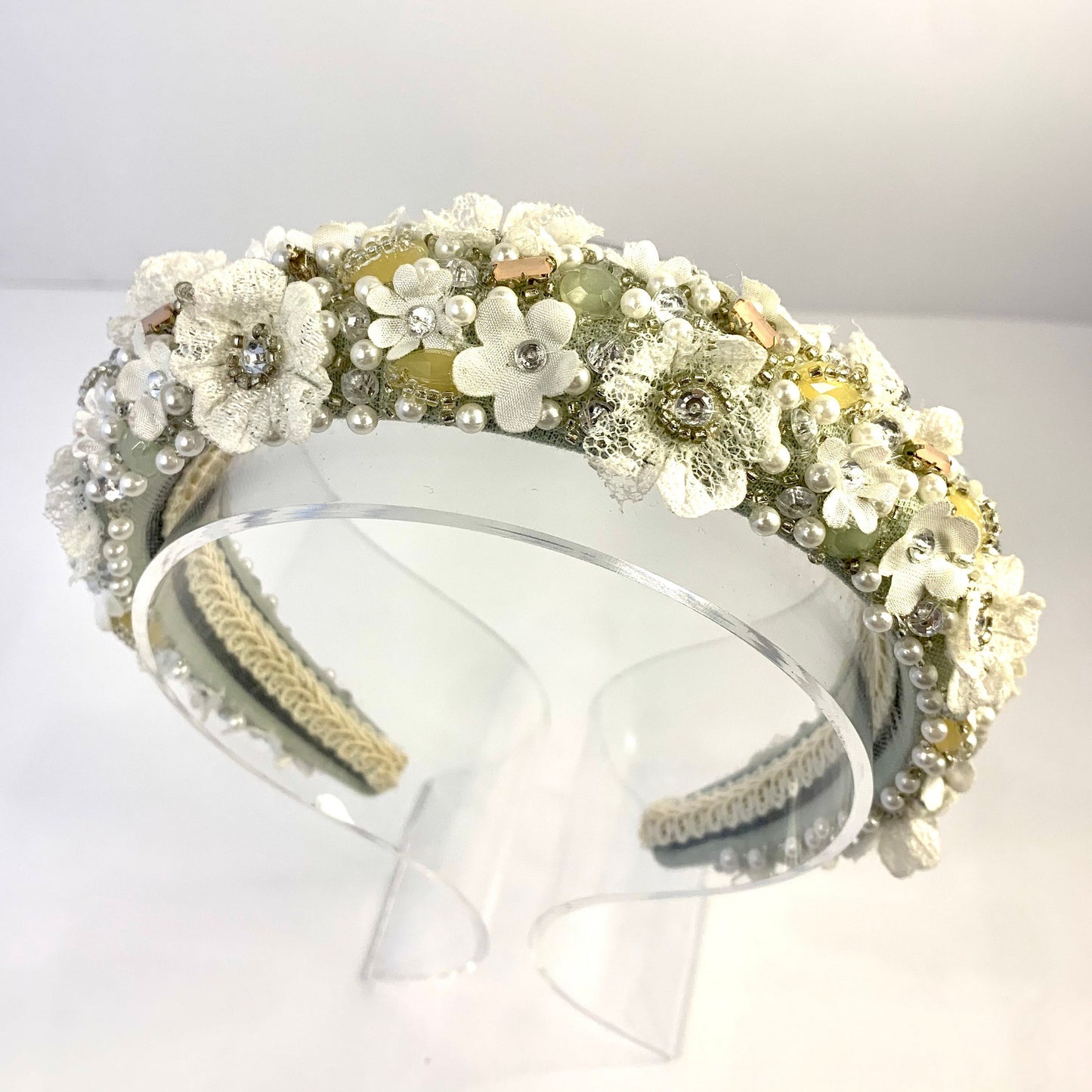 Handmade Crystal Headband. Bridal.