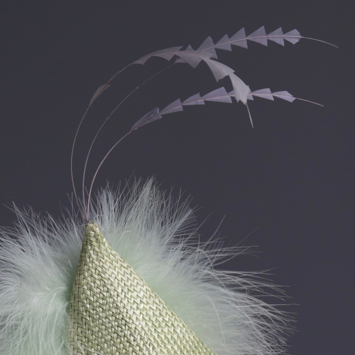 Green and Cream Wave Fascinator
