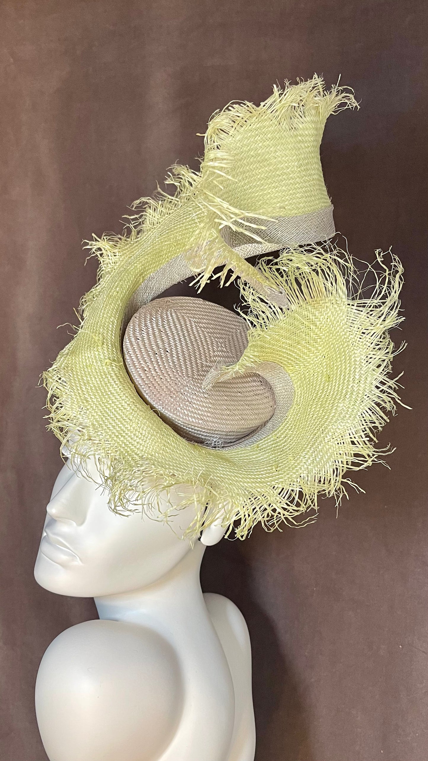 Handmade Dove grey and pastel green Fascinator