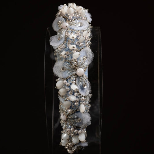 Handmade Pearl and Crystal beaded headband