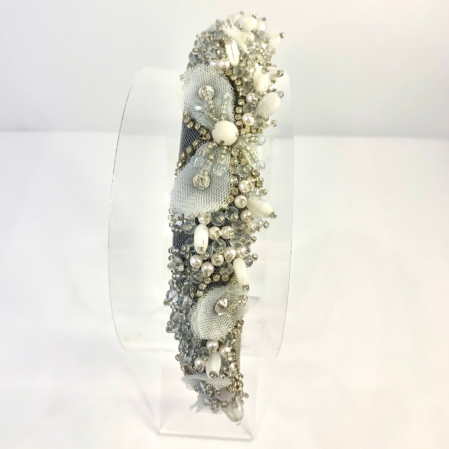 Hand made Crystal padded Headband. Bridal.