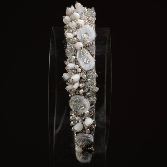 Hand made Crystal padded Headband. Bridal.