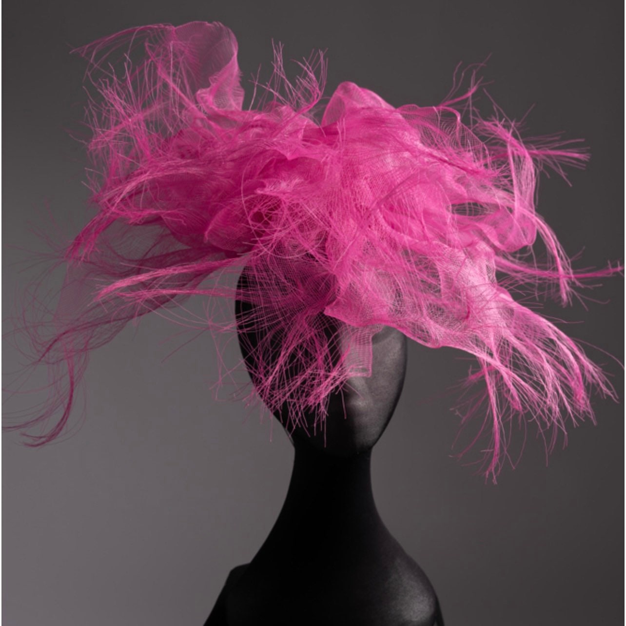 Magenta deconstructed crinoline Fascinator