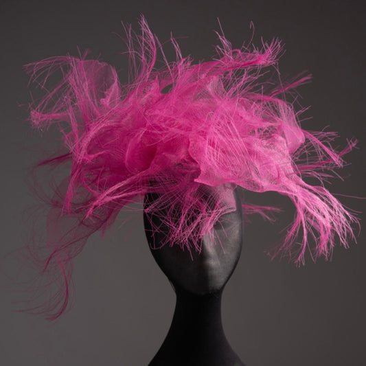 Magenta deconstructed crinoline Fascinator