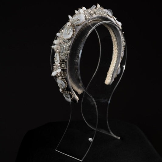 Hand made Crystal padded Headband. Bridal.
