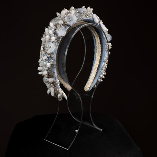 Hand made Crystal padded Headband. Bridal.