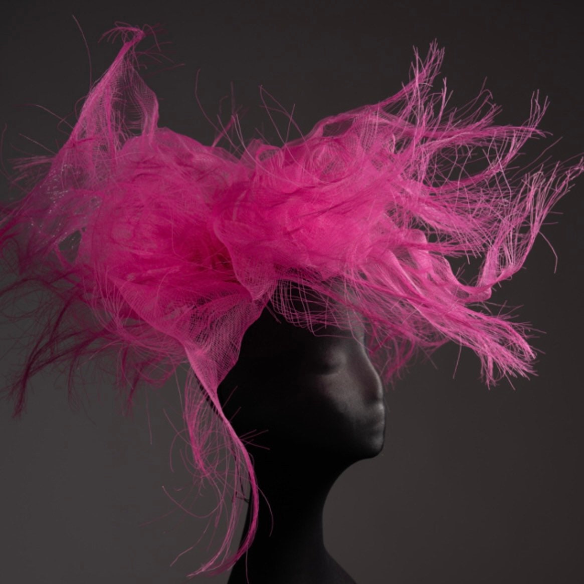 Magenta deconstructed crinoline Fascinator