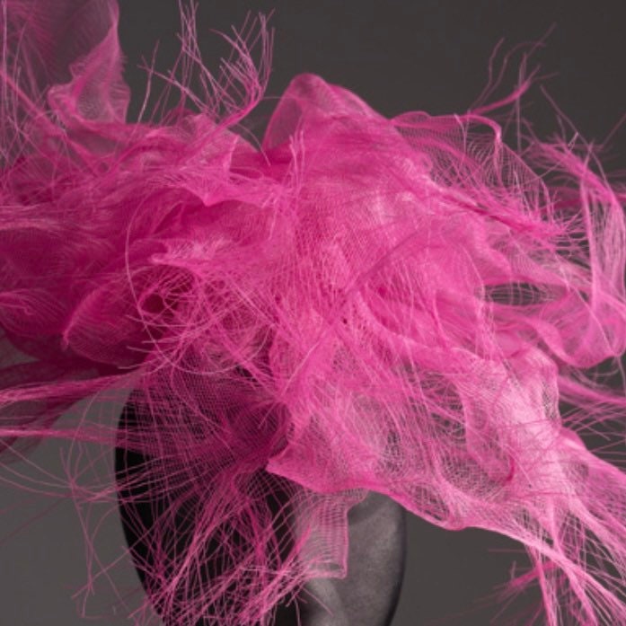 Magenta deconstructed crinoline Fascinator
